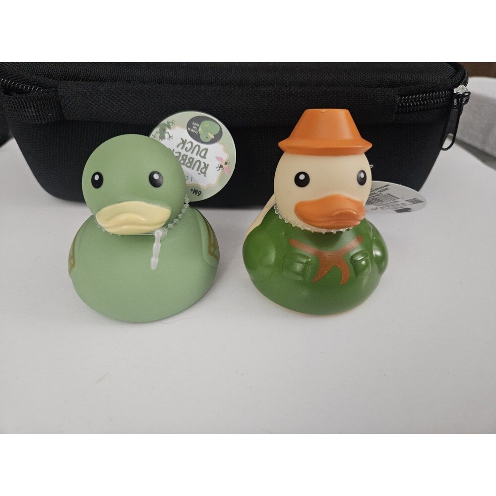 Rubber Duck Dashboard LOT OF 2 - Green Firefly Duck & Scout Duck NWT